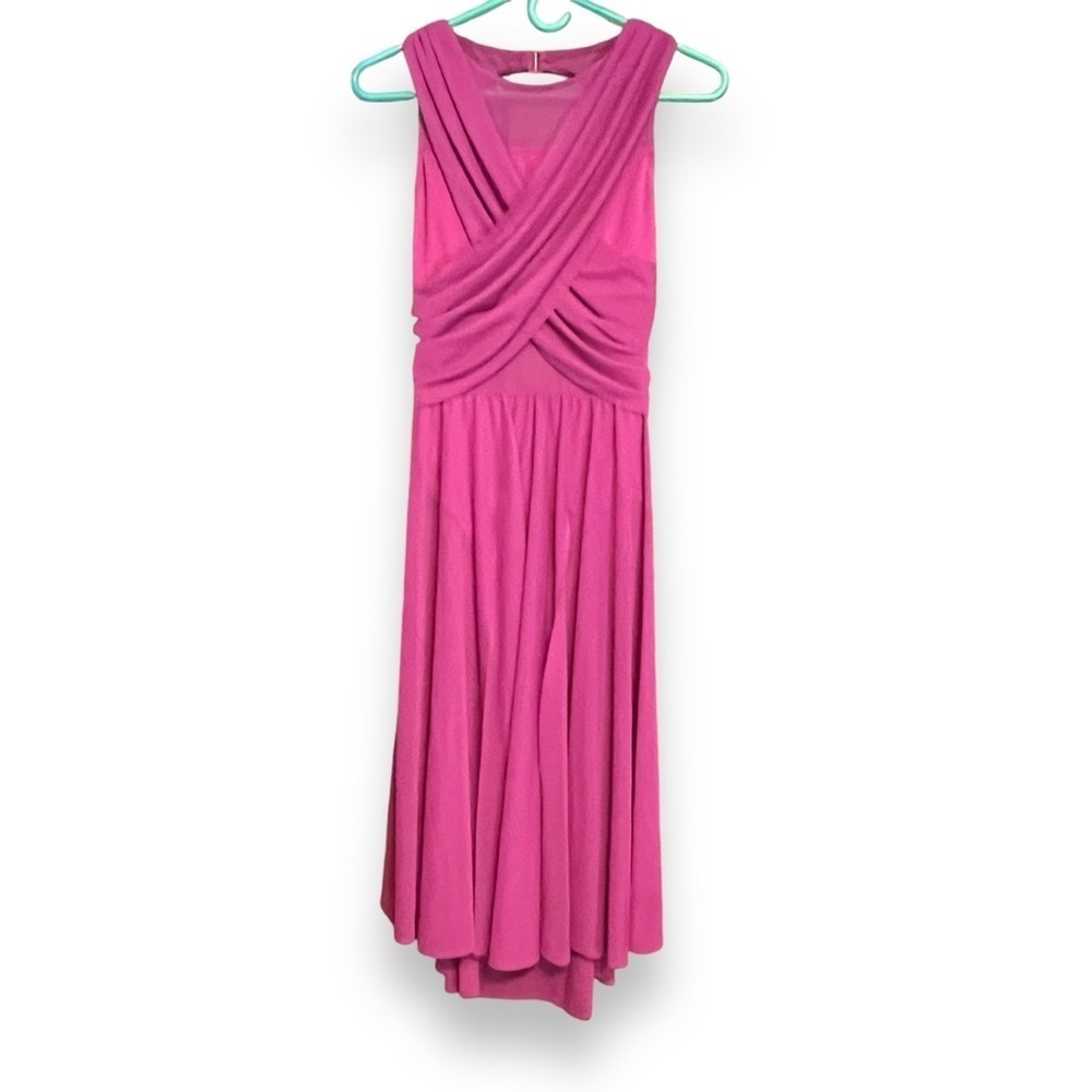 Weissman Balera Purple-Pink Dance Dress Costume Adult Medium Mesh Cross-front